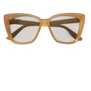 Tan Cat Eye Blue Light Glasses Chic Oversized Fashion Frames